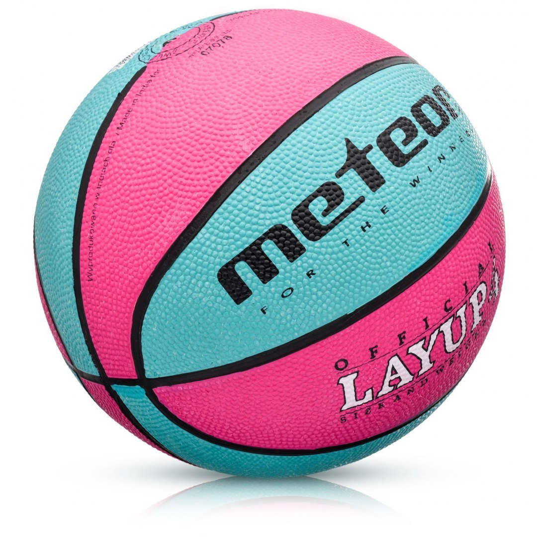 Piłka Koszykowa Treningowa Meteor Layup różowy/niebieski