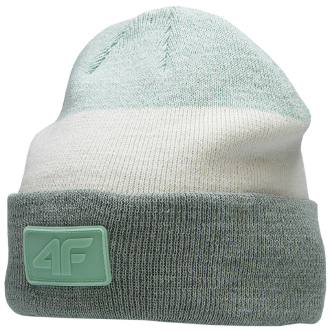 Czapka dla dziewczynki 4F szaro-biało-miętowa HJZ22 JCAD002 47S