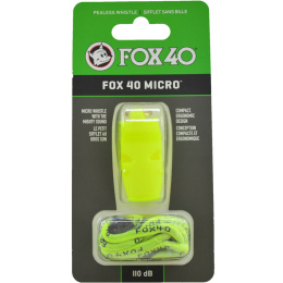 Gwizdek Fox 40 Micro neon żółty ze sznurkiem 9513-1308