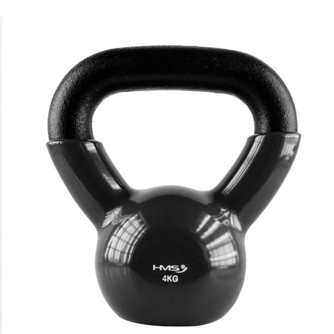 KNV04 Black Kettlebell Żeliwny Pokryty Winylem HMS 4KG