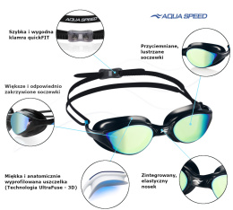 Okularki Pływackie Aqua Speed Vortex Mirror kol. 59 fioletowe