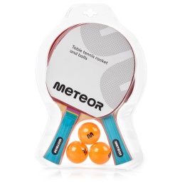 Zestaw do Tenisa Stołowego Rakietka do Tenisa Stołowego Meteor 2 Rakietki Zephyr* + 3 piłeczki 15021