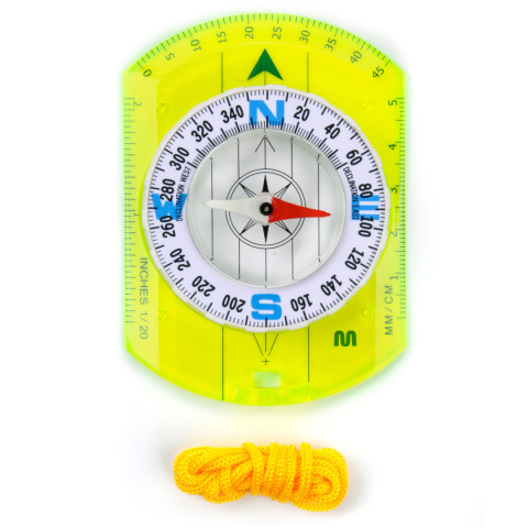 Kompas Meteor linijka z białą tarczą i zieloną linijką 71009