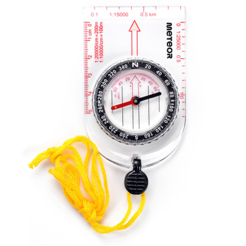 Kompas Meteor półokrągły linijka 71017