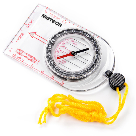 Kompas Meteor półokrągły linijka 71017