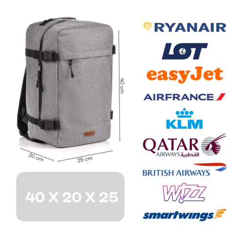 Plecak kabinowy Meteor Hermod 20 l szary