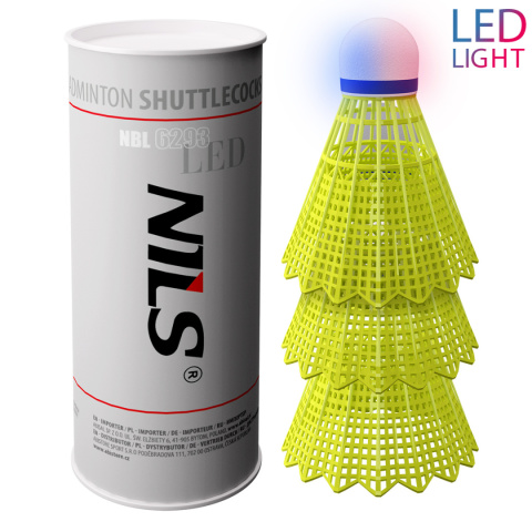 Lotki do Badmintona Nylonowe LED multicolor 3 szt. Nils NBL6293