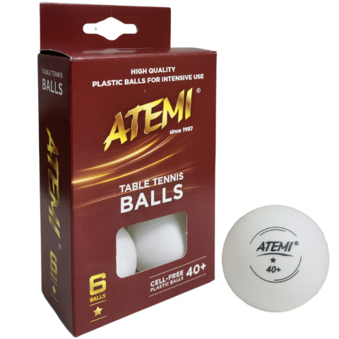 Piłeczki do ping ponga Atemi* białe 6szt.