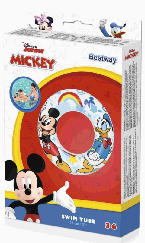 Koło dmuchane do pływania 56 cm MICKEY & FRIENDS BESTWAY