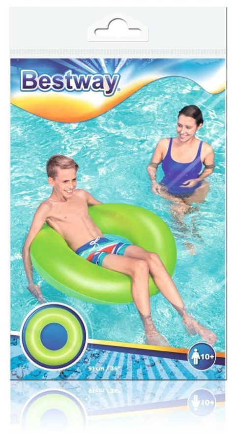 Koło dmuchane do pływania 91 cm BESTWAY FROSTED NEON kol. 04