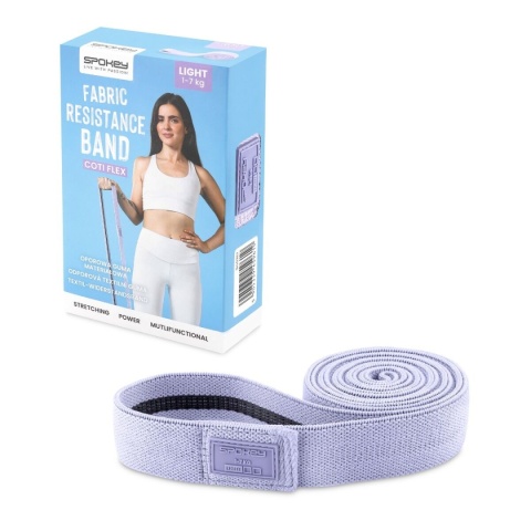 Materiałowa taśma guma oporowa Spokey Coti Flex light 1–7 kg fioletowa