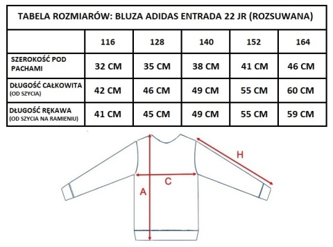 Bluza Dla Dzieci Adidas Entrada 22 Track Jacket H57530 granatowa
