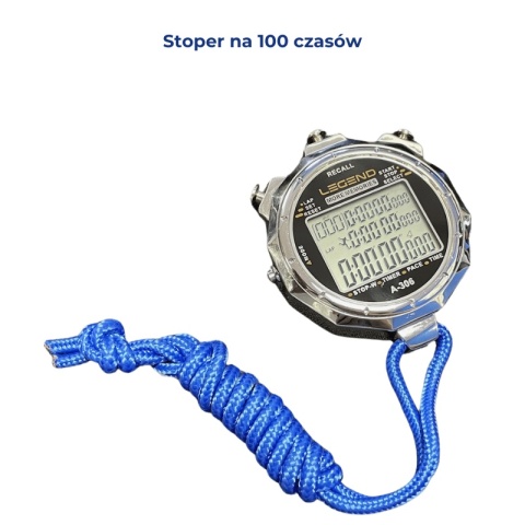 Cyfrowy stoper w metalowej obudowie 100 międzyczasów - Legend Sport