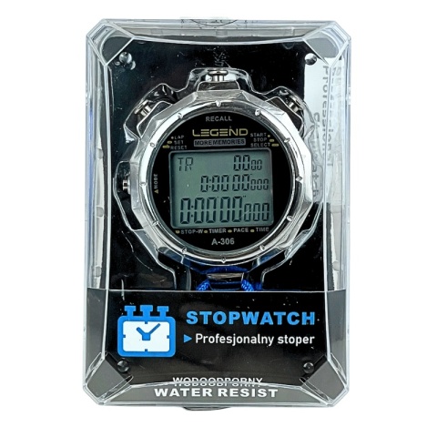 Cyfrowy stoper w metalowej obudowie 100 międzyczasów - Legend Sport