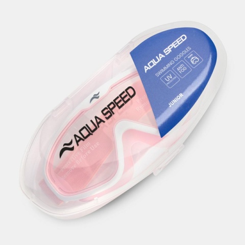 Gogle okulary pływackie dla dzieci Aqua Speed Tivano FS Jr kol. 03 - różowy-bezbarwne szkła