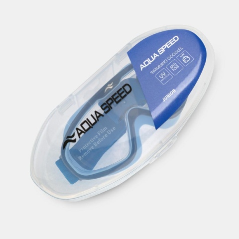 Gogle okulary pływackie dla dzieci Aqua Speed Tivano FS Jr kol. 02 - niebieskie-bezbarwne szkła