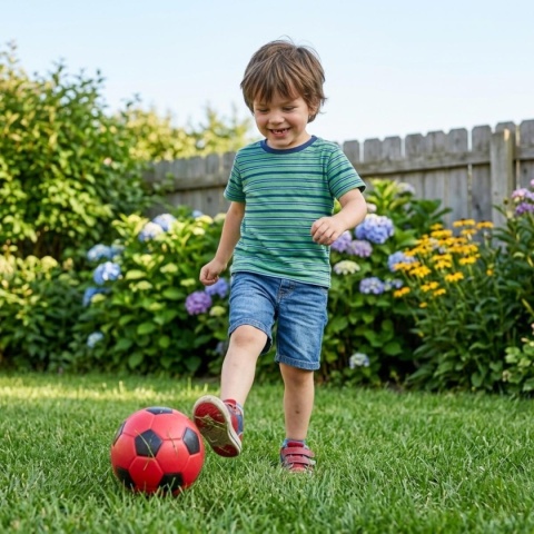 Piłka piankowa Enero czerwono-czarna 15 cm 1078878