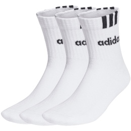 Skarpety adidas 3-Stripes Linear Half-Crew Cushioned 3P HT3437 białe
