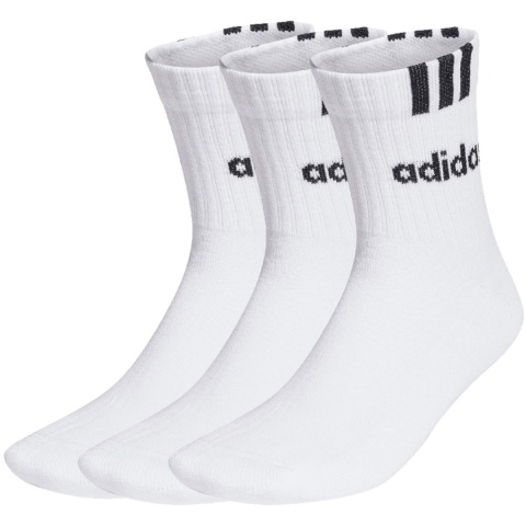 Skarpety adidas 3-Stripes Linear Half-Crew Cushioned 3P HT3437 białe