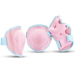 Zestaw ochraniaczy dziecięcych na kolana, nadgarstki i łokcie Spokey Buffer różowy