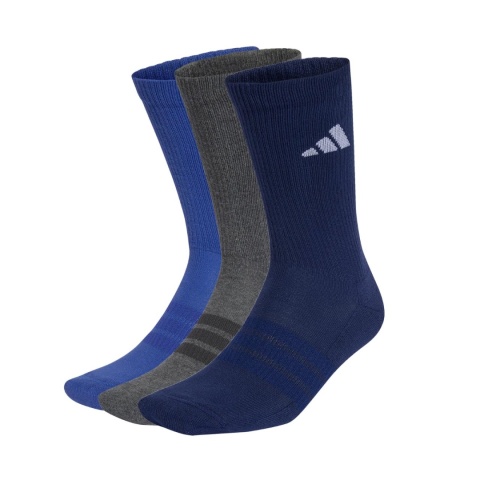 Skarpety adidas Cushioned Sportswear Crew 3P KQ6762 granatowe, szare, niebieskie