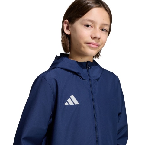 Kurtka ortalion dla dzieci adidas Entrada 26 All Weather JZ9103 granatowa