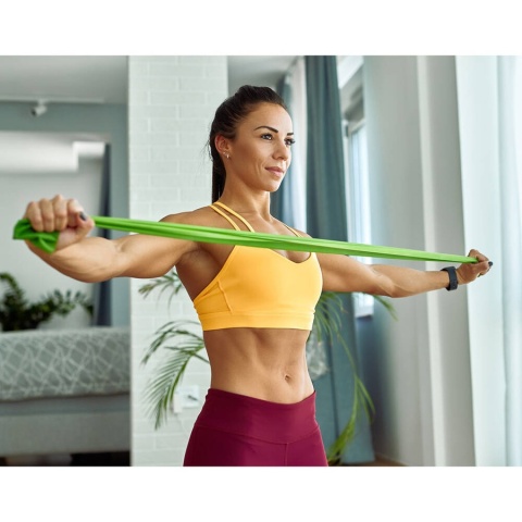 Taśma guma oporowa fitness LIGHT zielona 0.35 mm / SMJ sport EX035