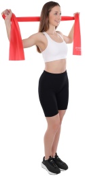 Taśma treningowa guma do ćwiczeń pilates Enero Fit Taśma treningowa do ćwiczeń pilates 200x15 cm 0,30 mm 9-11 kg czerwona