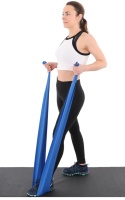 Taśma treningowa guma do ćwiczeń pilates Enero Fit Taśma treningowa do ćwiczeń pilates 200x15 cm 0,30 mm 15-25 kg niebieska