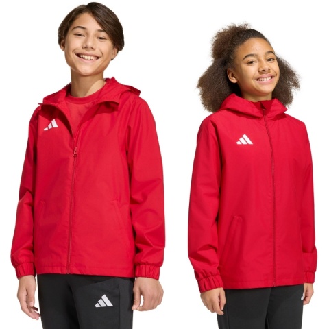 Kurtka ortalion dla dzieci adidas Entrada 26 All Weather JZ9105 czerwona