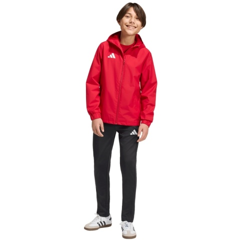 Kurtka ortalion dla dzieci adidas Entrada 26 All Weather JZ9105 czerwona